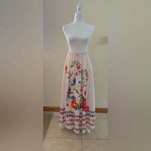 SHEIN Cream Floral Maxi Skirt